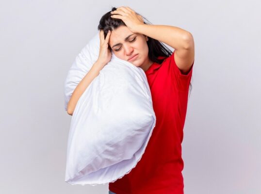 Woman suffering from sleeping problems